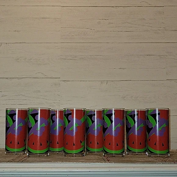 VintageStotter Colorful Fruit Ice Bucket & Cup Set13 Pieces
